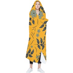 Floral Folk Damask Pattern Fantasy Flowers Floral Geometric Fantasy Wearable Blanket by Eskimos