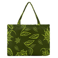 Folk Flowers Print Floral Pattern Ethnic Art Zipper Medium Tote Bag