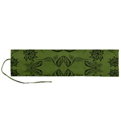 Floral Folk Damask Pattern Fantasy Flowers Floral Geometric Fantasy Roll Up Canvas Pencil Holder (l) by Eskimos