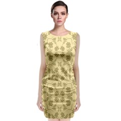 Floral Folk Damask Pattern Fantasy Flowers Floral Geometric Fantasy Classic Sleeveless Midi Dress by Eskimos