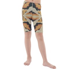 Abstract Pattern Geometric Backgrounds  Abstract Geometric  Kids  Mid Length Swim Shorts by Eskimos