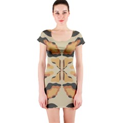 Abstract Pattern Geometric Backgrounds  Abstract Geometric  Short Sleeve Bodycon Dress by Eskimos