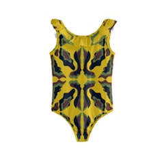 Abstract Pattern Geometric Backgrounds  Abstract Geometric Design    Kids  Frill Swimsuit by Eskimos