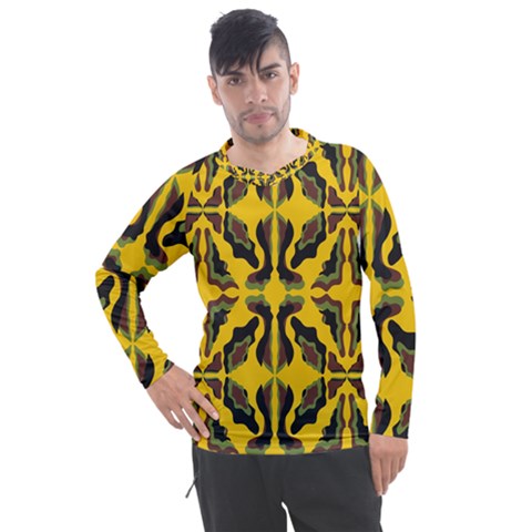 Abstract Pattern Geometric Backgrounds  Abstract Geometric Design    Men s Pique Long Sleeve Tee by Eskimos