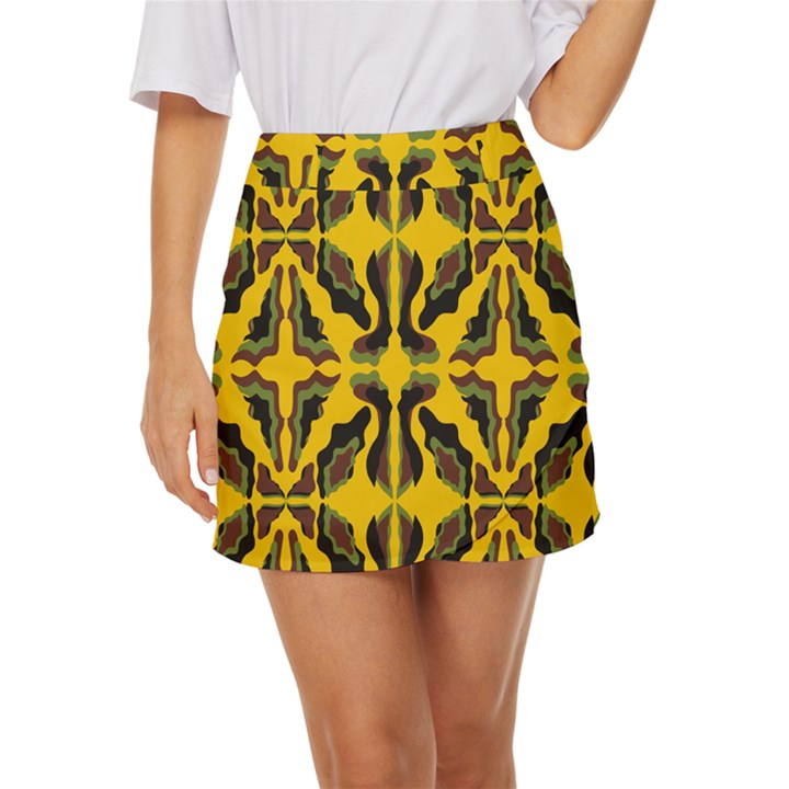 Abstract pattern geometric backgrounds  Abstract geometric design    Mini Front Wrap Skirt