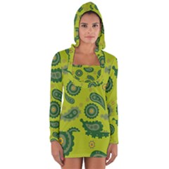 Floral pattern paisley style Paisley print. Doodle background Long Sleeve Hooded T-shirt
