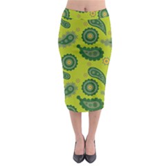 Floral Pattern Paisley Style Paisley Print  Doodle Background Midi Pencil Skirt by Eskimos