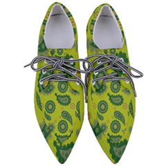 Floral Pattern Paisley Style Paisley Print  Doodle Background Pointed Oxford Shoes by Eskimos