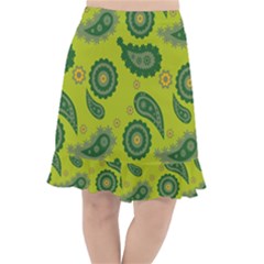 Floral pattern paisley style Paisley print. Doodle background Fishtail Chiffon Skirt