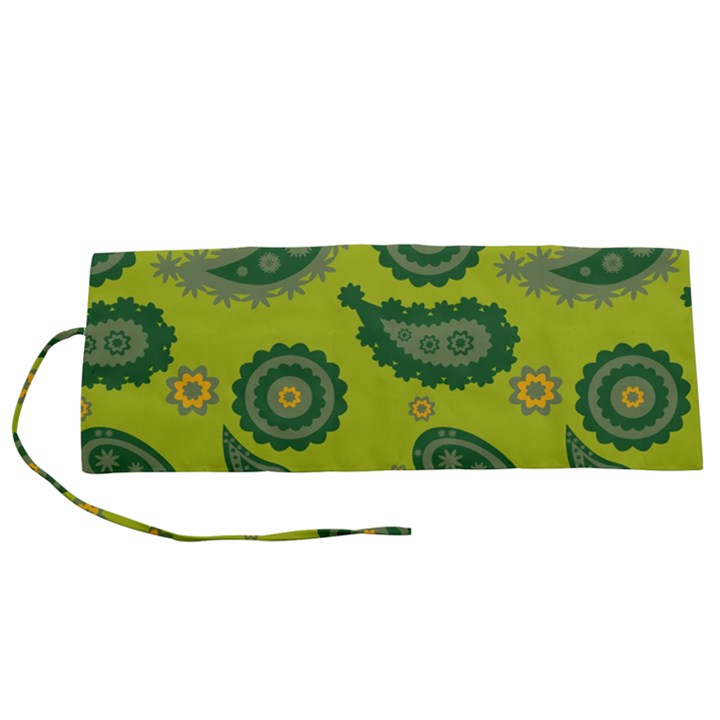 Floral pattern paisley style Paisley print. Doodle background Roll Up Canvas Pencil Holder (S)