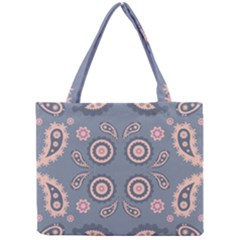 Floral Folk Damask Pattern Fantasy Flowers Floral Geometric Fantasy Mini Tote Bag by Eskimos