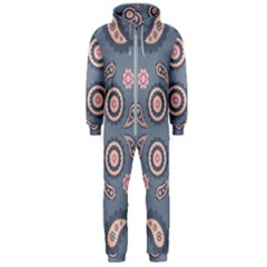 Floral Folk Damask Pattern Fantasy Flowers Floral Geometric Fantasy Hooded Jumpsuit (men)  by Eskimos