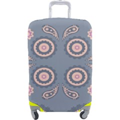 Floral Folk Damask Pattern Fantasy Flowers Floral Geometric Fantasy Luggage Cover (large) by Eskimos