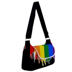 Gay Pride Flag Rainbow Drip On Black Blank Black For Designs Multipack Bag by VernenInk