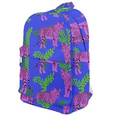 Pink Tigers On A Blue Background Classic Backpack by SychEva