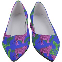 Pink Tigers On A Blue Background Women s Block Heels  by SychEva