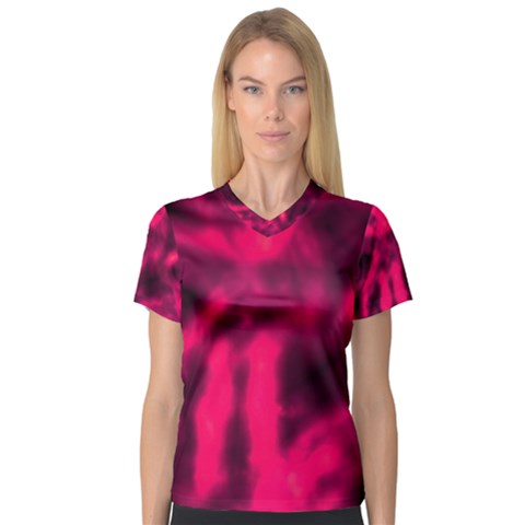 Purple Abstract Stars V-neck Sport Mesh Tee by DimitriosArt