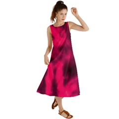 Purple Abstract Stars Summer Maxi Dress