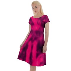 Purple Abstract Stars Classic Short Sleeve Dress
