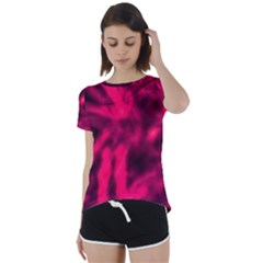 Purple Abstract Stars Short Sleeve Foldover Tee