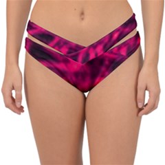 Purple Abstract Stars Double Strap Halter Bikini Bottom