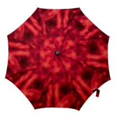 Cadmium Red Abstract Stars Hook Handle Umbrellas (medium)