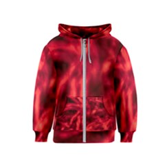 Cadmium Red Abstract Stars Kids  Zipper Hoodie by DimitriosArt