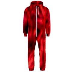 Cadmium Red Abstract Stars Hooded Jumpsuit (men) 