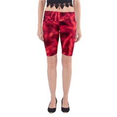 Cadmium Red Abstract Stars Yoga Cropped Leggings