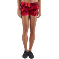 Cadmium Red Abstract Stars Yoga Shorts