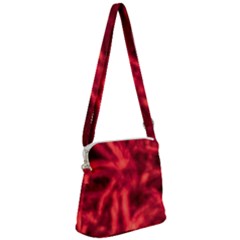 Cadmium Red Abstract Stars Zipper Messenger Bag