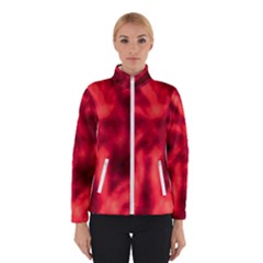 Cadmium Red Abstract Stars Women s Bomber Jacket