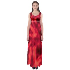 Cadmium Red Abstract Stars Empire Waist Maxi Dress