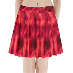 Cadmium Red Abstract Stars Pleated Mini Skirt
