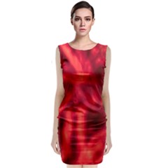 Cadmium Red Abstract Stars Sleeveless Velvet Midi Dress