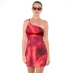 Cadmium Red Abstract Stars One Soulder Bodycon Dress by DimitriosArt