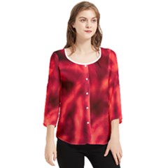 Cadmium Red Abstract Stars Chiffon Quarter Sleeve Blouse by DimitriosArt