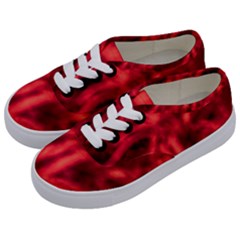 Cadmium Red Abstract Stars Kids  Classic Low Top Sneakers
