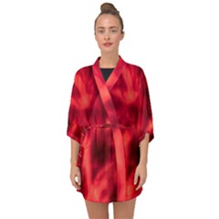 Cadmium Red Abstract Stars Half Sleeve Chiffon Kimono