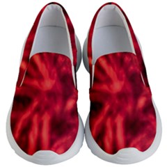 Cadmium Red Abstract Stars Kids Lightweight Slip Ons