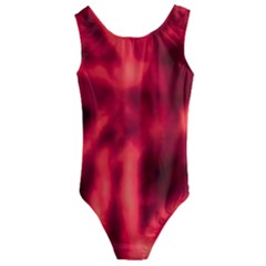 Cadmium Red Abstract Stars Kids  Cut-Out Back One Piece Swimsuit