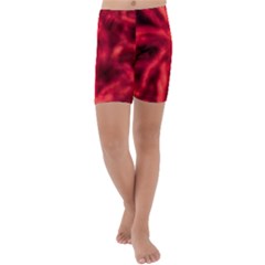 Cadmium Red Abstract Stars Kids  Lightweight Velour Capri Yoga Leggings