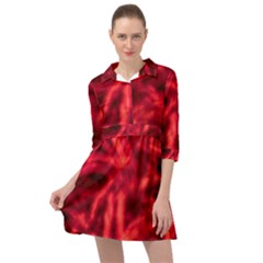 Cadmium Red Abstract Stars Mini Skater Shirt Dress