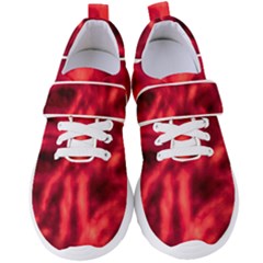 Cadmium Red Abstract Stars Women s Velcro Strap Shoes