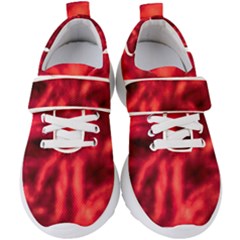 Cadmium Red Abstract Stars Kids  Velcro Strap Shoes