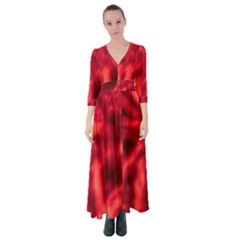 Cadmium Red Abstract Stars Button Up Maxi Dress