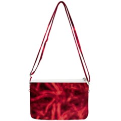 Cadmium Red Abstract Stars Double Gusset Crossbody Bag