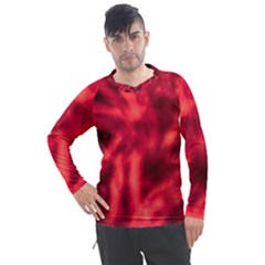 Cadmium Red Abstract Stars Men s Pique Long Sleeve Tee