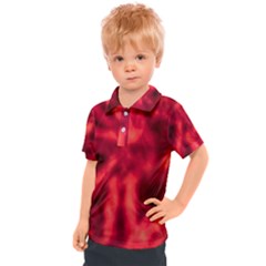 Cadmium Red Abstract Stars Kids  Polo Tee