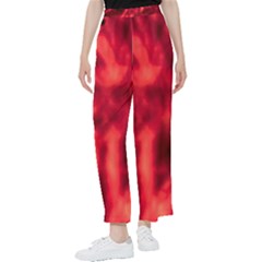 Cadmium Red Abstract Stars Women s Pants 